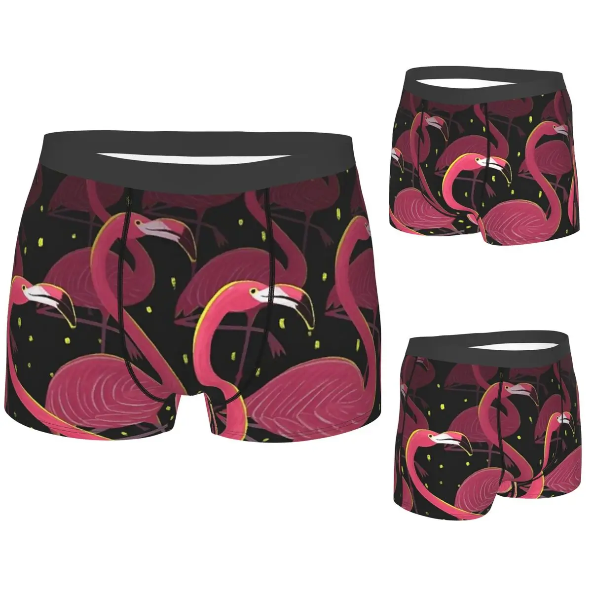 

Boxer Underpants Shorts Flamingo Cactus Tropical Ruber Panties Men's Ventilate Underwear for Homme Man Boyfriend Gifts