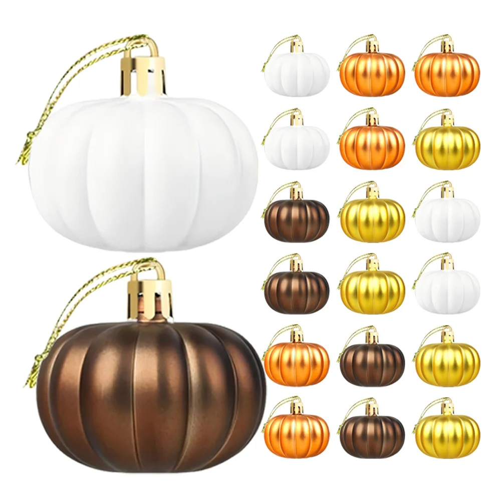 

24Pcs Hanging Pumpkin Ornaments Fall Autumn Decor for Thanksgiving Halloween Home Party Patio Living Room Decoration