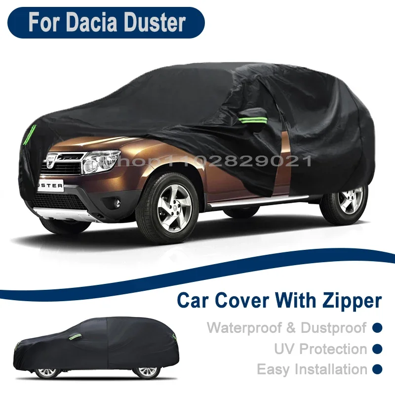 

Outdoor Full Vehicle Cover For Dacia Duster - Side Zipper Design, Waterproof Dustproof Sun Protection Car Cover