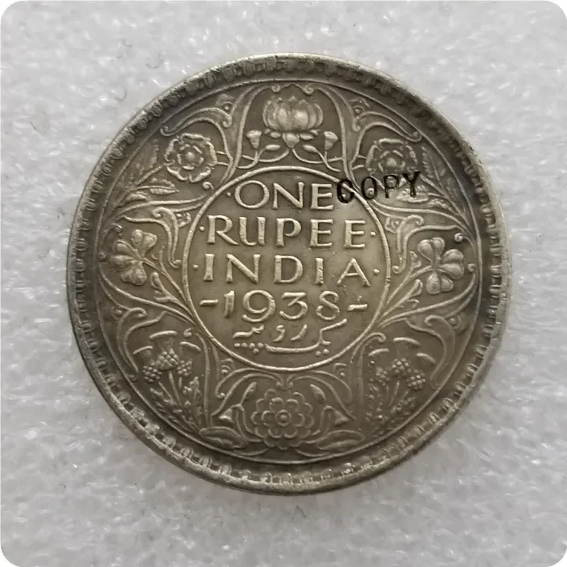 1938,1939 India ONE RUPEE COPY commemorative coins-replica coins medal coins collectibles Challenge Pocket Coins Christmas Gifts