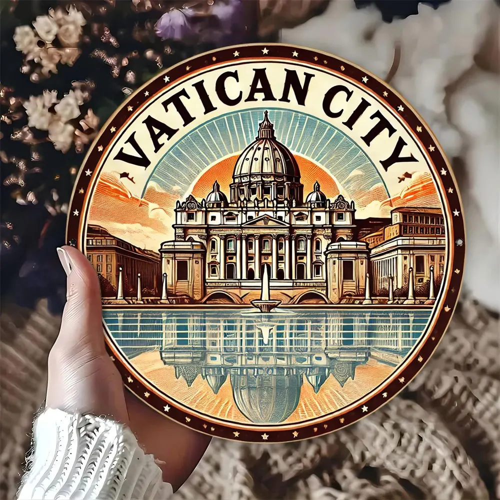 1 Vintage Vatican City Round Wall Decoration, Suitable for B