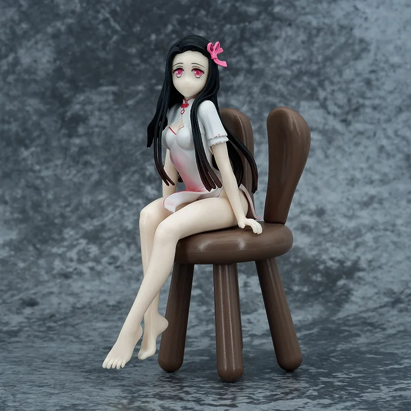 14cm Demon Slayer Kamado Nezuko Kasugano Sora Chair Action figure toys doll Christmas gift with box