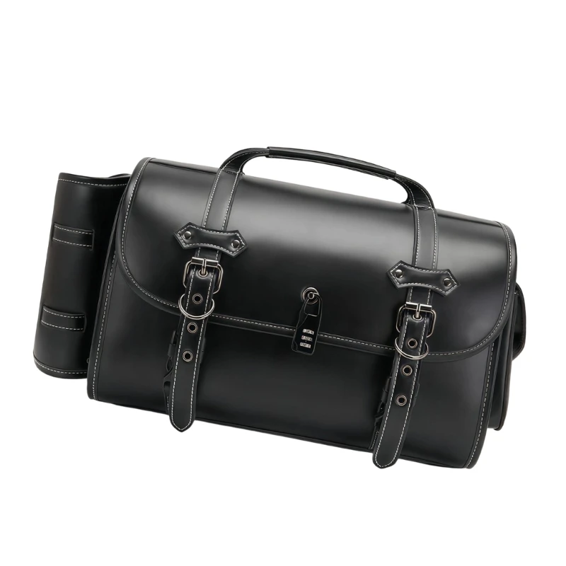 

87HE Tail Bags For Luggage Racks Back Bags Waterproof Tail Bag PU Leather Bag