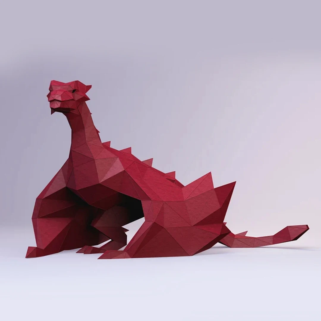 45cm Dragon Large Paper Model Mythical Animals Movie Prop Home Decor Living Room Hallway Ornament Papercraft 3D DIY Handmade Toy