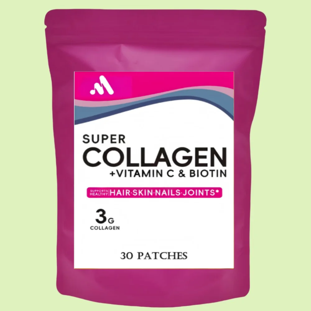 Collagen Types Transdermal Patches with Resveratrol, Biotin Vitamin C for Skin,Hair,Joint Support 30 Patches