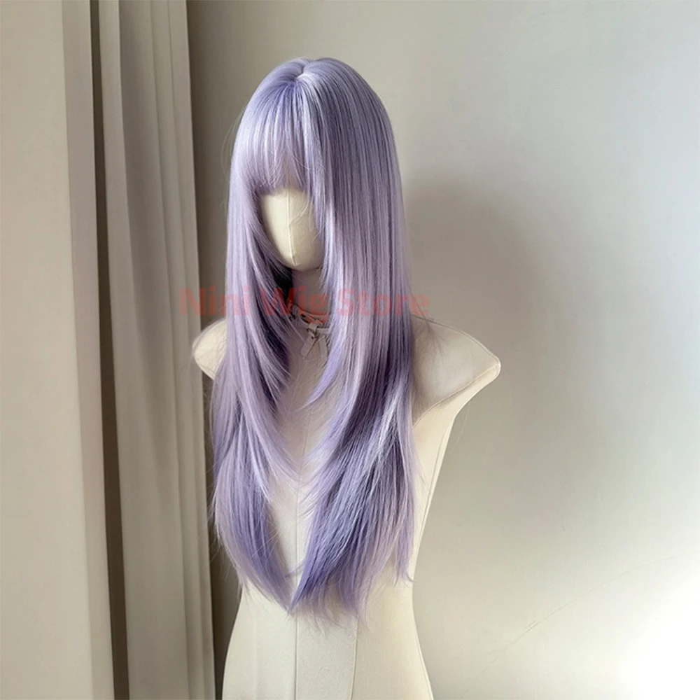 Cosplay Wig Long Straight Synthetic Wigs with Bangs For Women Lolita Halloween Cosplay Christmas Party Daily Use Heat-resistant