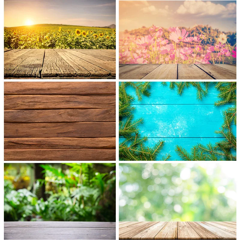 

Vinyl Custom Photography Backdrops Props Flower Planks Landscape Photo Studio Background 21820 WWA-02