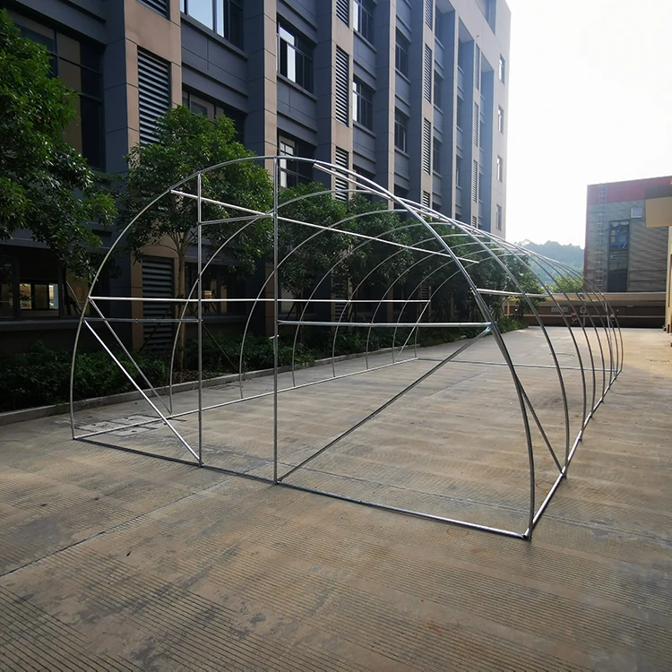 2025Wholesale Agricolo Pellicola di plastica di forma rotonda Casa verde Cornice in acciaio in stile cinese Serra agricola