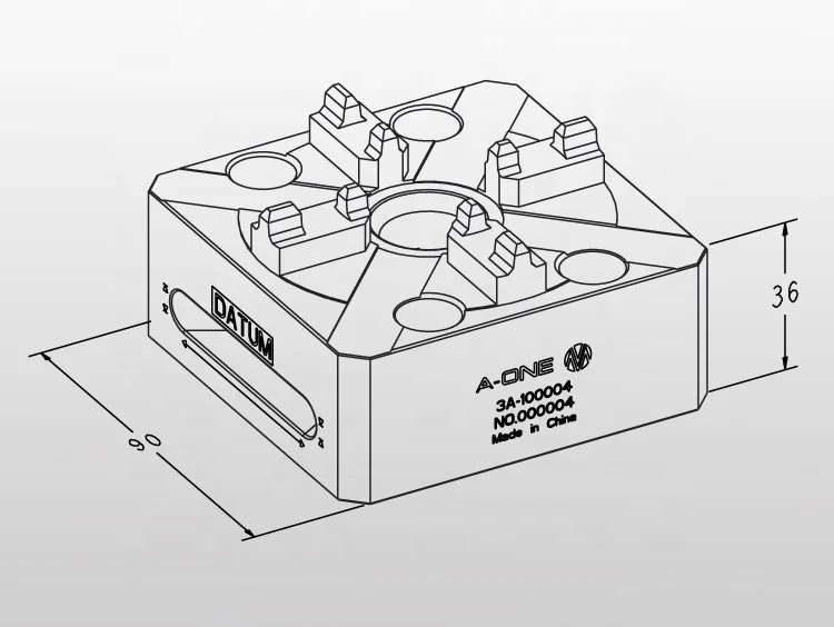 square manual quick release 4 jaw lathe chuck for CNC EDM machining