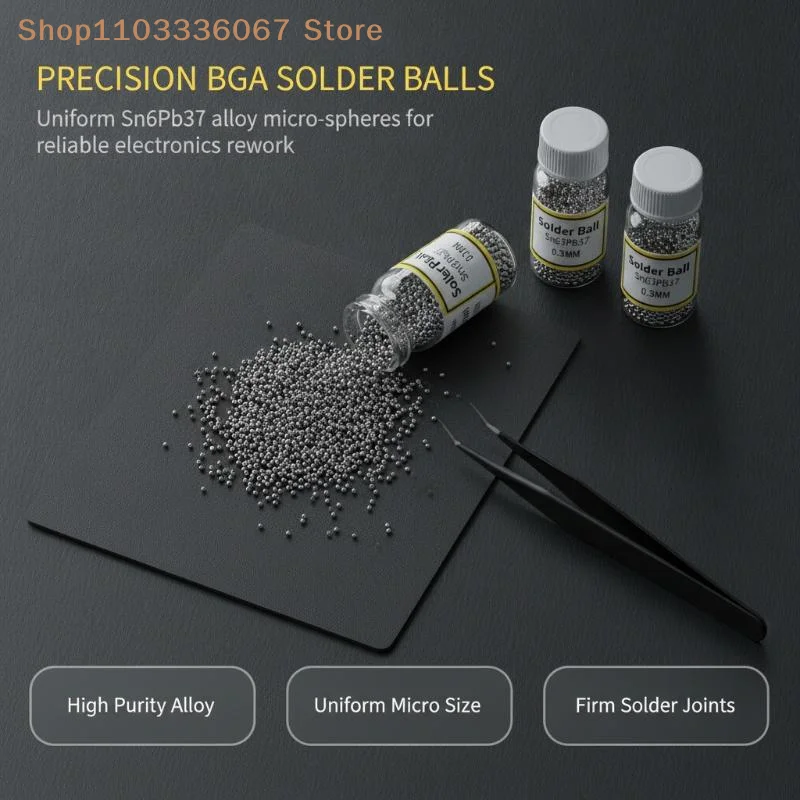 【HLS】Universal BGA Solder Balls 1 Bottle 0.2-0.76mm Assorted Sizes for Various Electronic Device Chip Repair