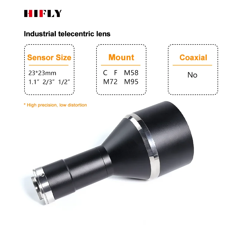 C-Mount WD=178mm 0.3X 2/3 Telecentric Lens  for Industrial High-precision Detection