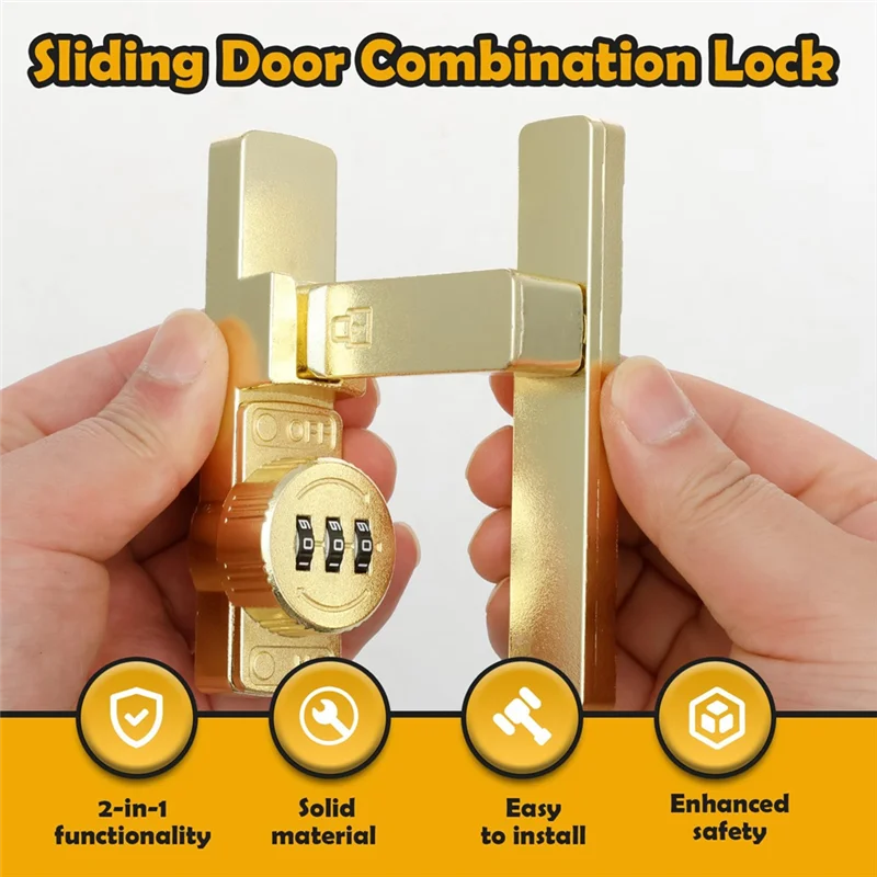 PORK-Barn ドアロック、3 桁の組み合わせ付きフリップラッチロック、90 度スライドドアパスワードロック (90) ° )