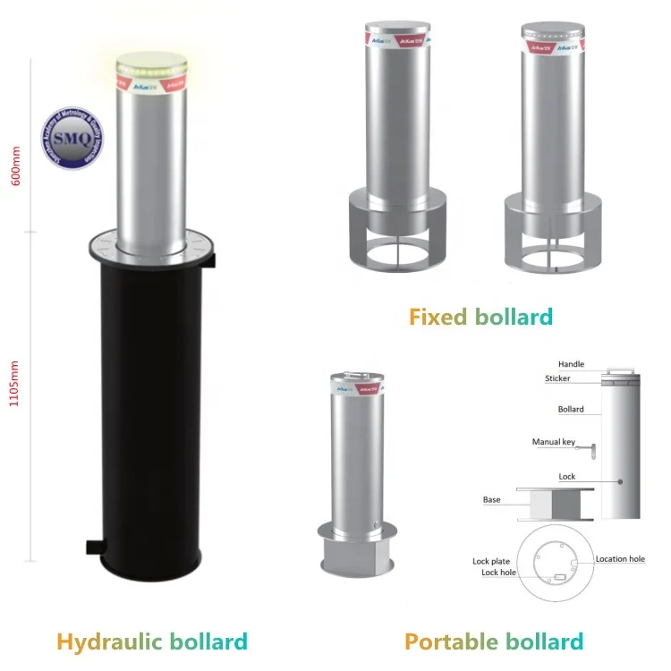 Hydraulic Automatic Rising Bollards APP Remote Control Retractable Project Safety Barriers Bollard Price