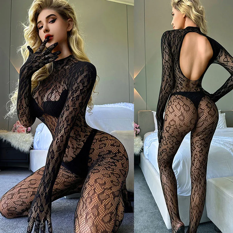 New Sexy Lingerie Women Open Crotch Fishnet Bodysuits Erotic Underwear Crotchless Bodystockings Sexy Tights Sex Set Porn Costume