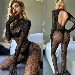 Body Sexy de entrepierna abierta para mujer, lencería Sexy, mono transparente erótico, conjunto sexual porno, Nuevo Sexy Entrepierna Abierta BodyMedias Mujeres Lencería Sexy Traje de Rejilla Erótico Mono