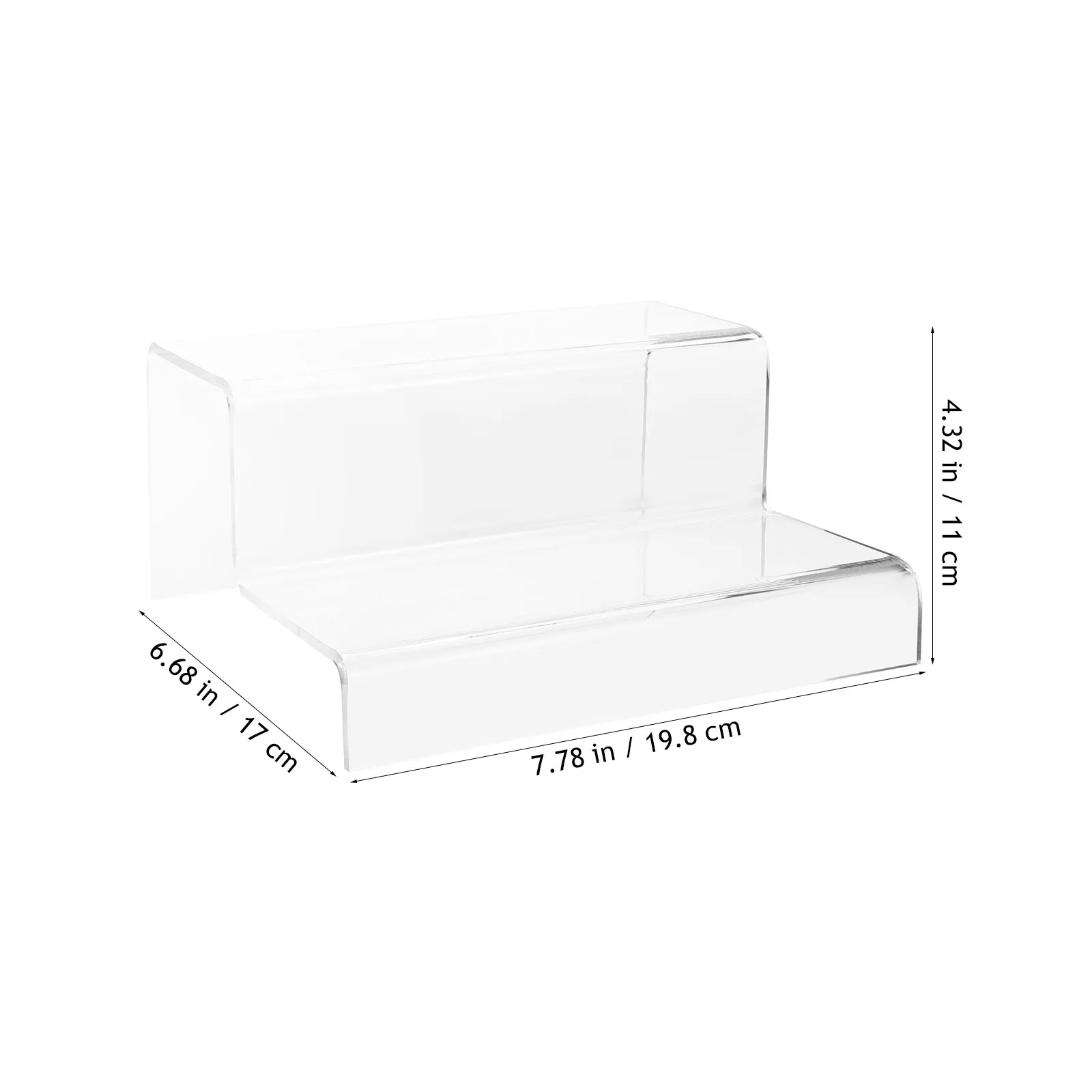 Transparent Acrylic Display Riser 2-Tier Compact Lightweight Sturdy Stand for Craft Display Shoe Showcase Desktop Tabletop