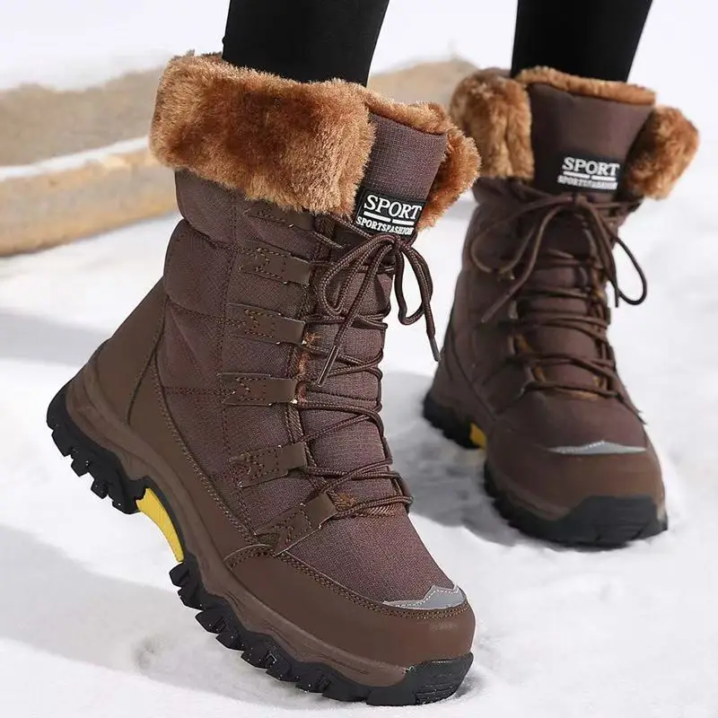 Women's Winter Snow Boots High-top Warm Outdoor Boots with Short Plush Women Winter Shoes for Women Boots