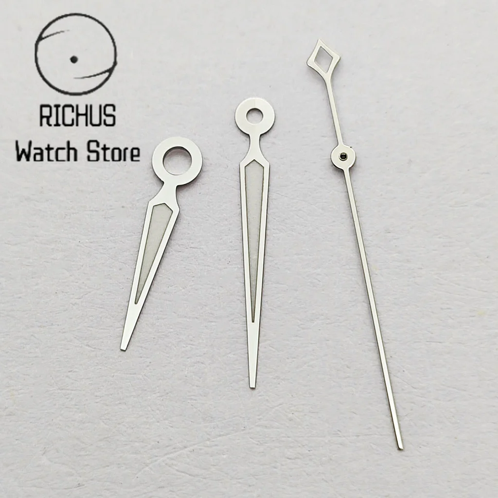 Silver Watch Hands Green Luminous Hands fit NH35 NH36 NH38 NH70 NH72 Movement image 2