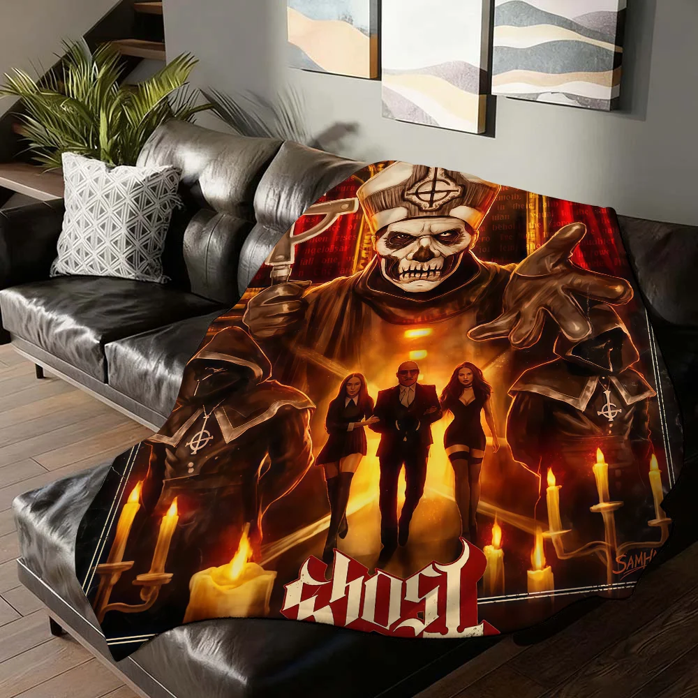 Hot Rock band Ghost Blanket For Sofa Office Bed Plane Travel Sleep Read Relax Camping Soft And Warm