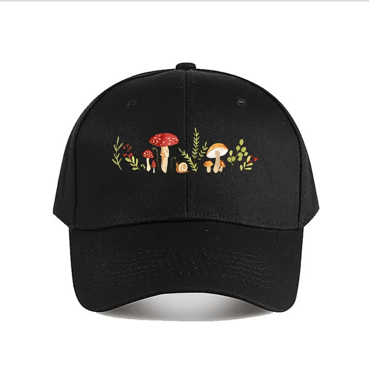 Whimsical Mushroom Leaf Snail Botanical Baseball Cap Fashion Men Sunhat Women's Outdoor Sports