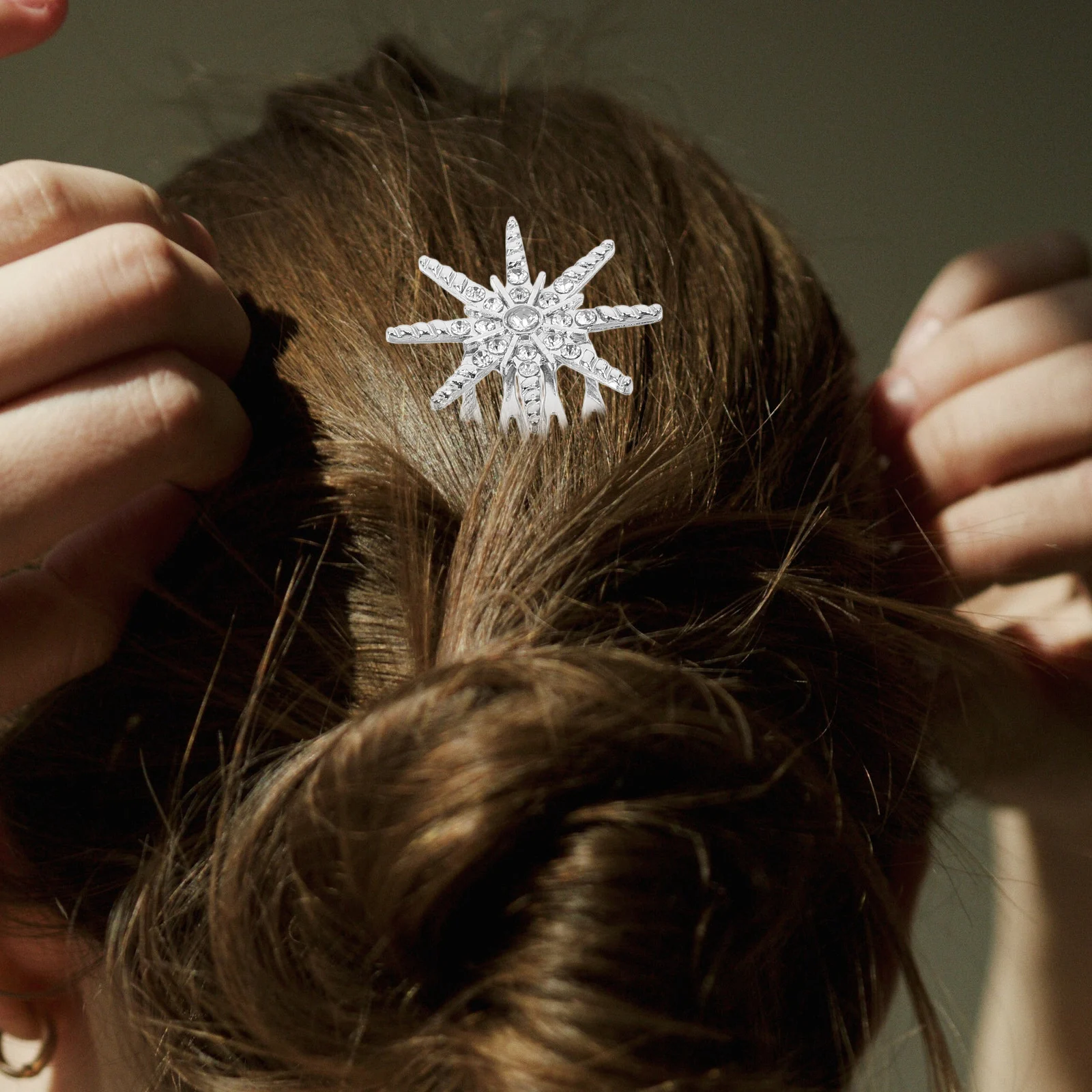 

4 Pcs Hair Clip Rhinestone Clips Elegant Decorative Barrettes Hairpin Silver Girls Accessories Miss