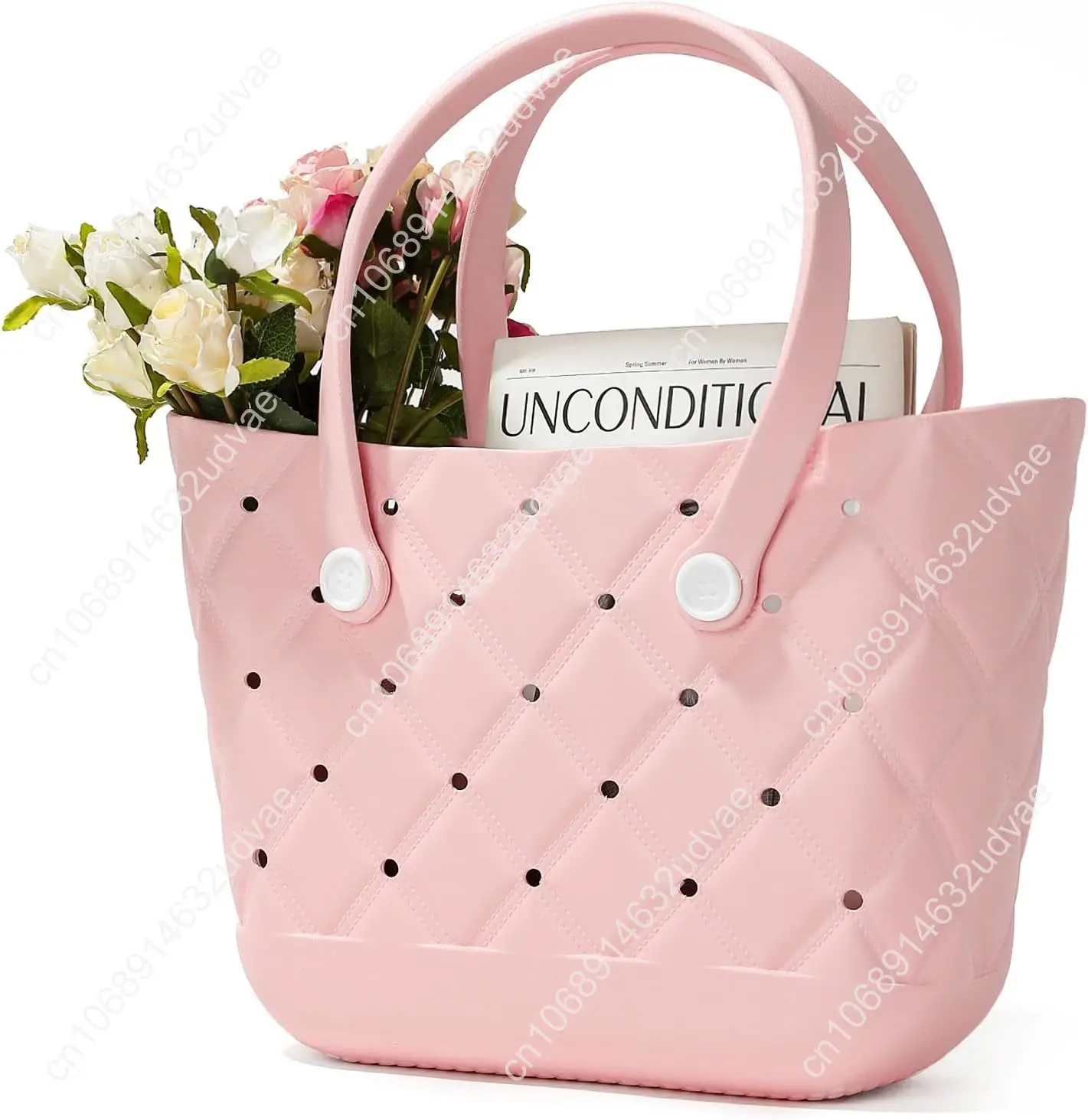 

X Large Beach Bag Rubber Tote Bag, Waterproof Washable Proof Travel Bag for Women Handbag for Sports Beach Market Pool