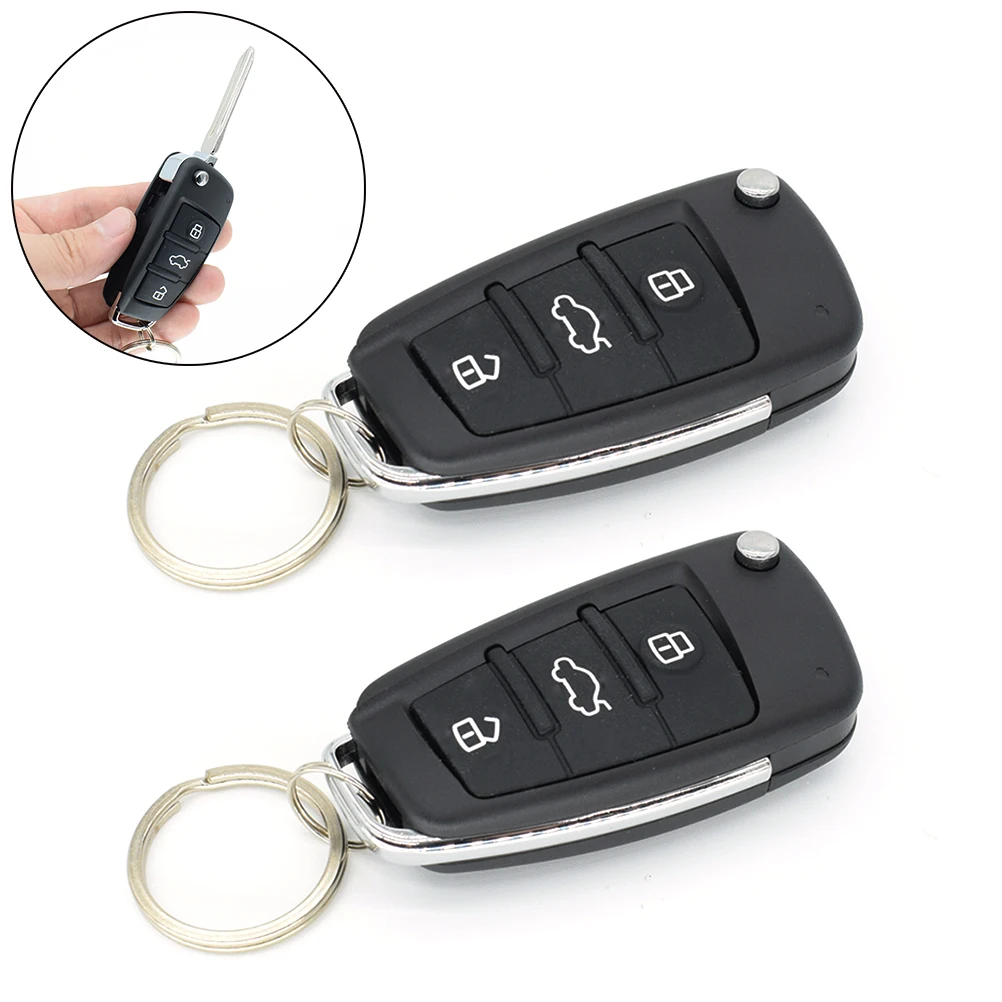 Car Central Door Lock Auto Keyless Entry System Button Start Stop Alarm Security Remote Fob Trunk Locking Kit Universal 12V DIY