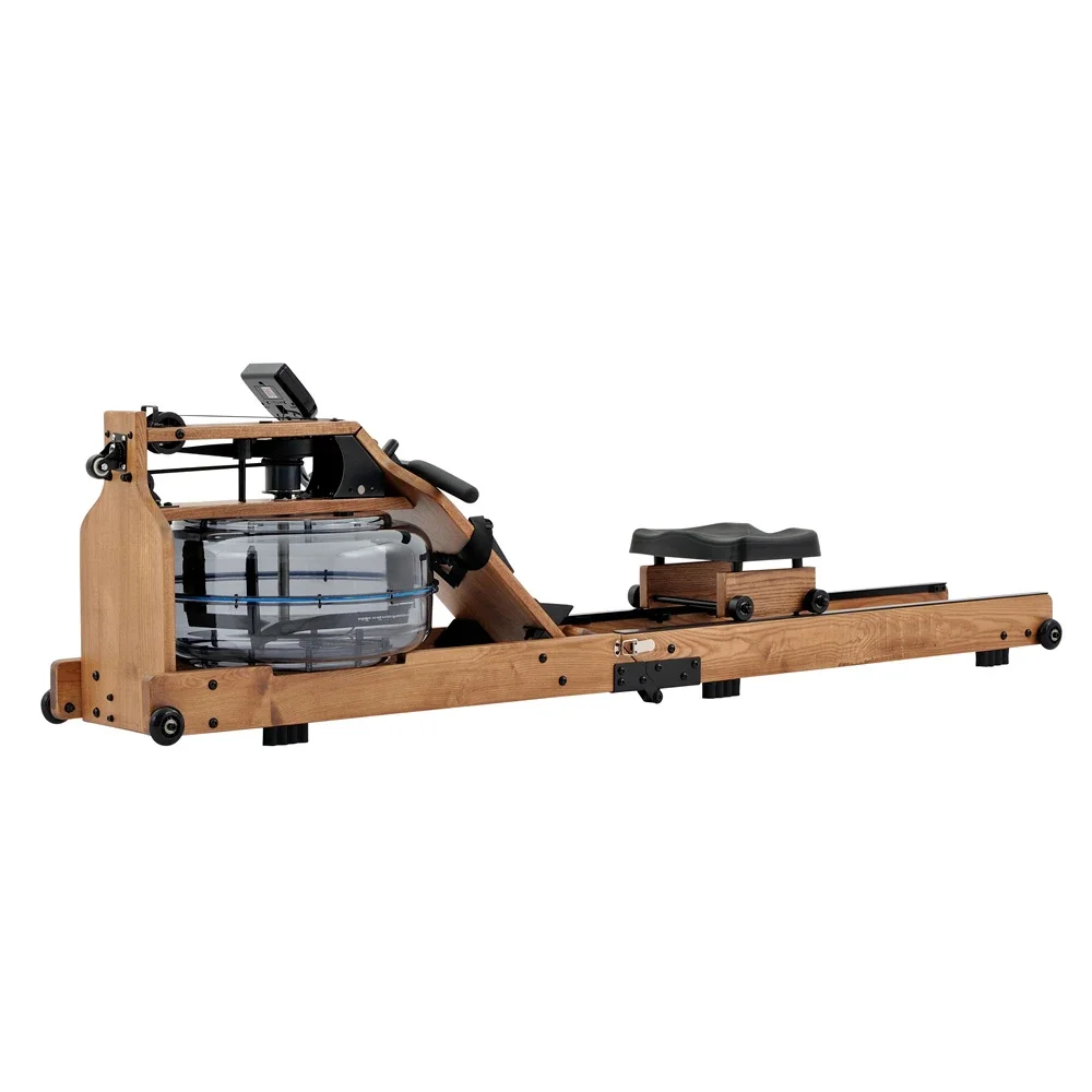 Máquina de remo cardio interior resistente al agua de madera con aplicación Bluetooth, equipo de gimnasio para uso doméstico, fácil plegado