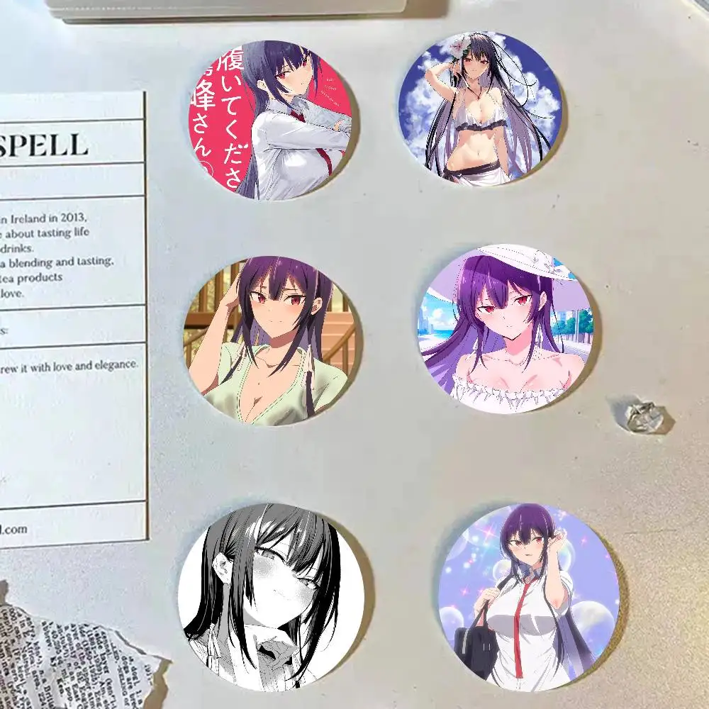 Anime Haite Kudasai Takamine San Cartoon Style Badge Brooches On Backpack Decoration Round Enamel Pins For Accessorys