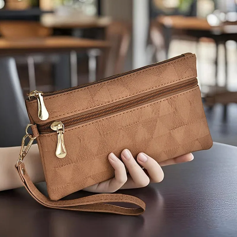 Leather Women Long Wallets Simple Fashion Clutch Bag Female Casual Cell Phone Purses Big Capacity Zipper Money Pouch For Ladies