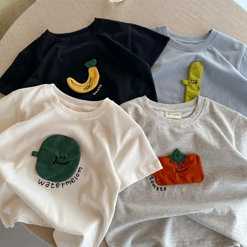 Camiseta tridimensional De manga corta De verano para niños, Ropa para niñas, Ropa para niños, Ropa para niños, Ropa De Niña Футlık 2025 옷