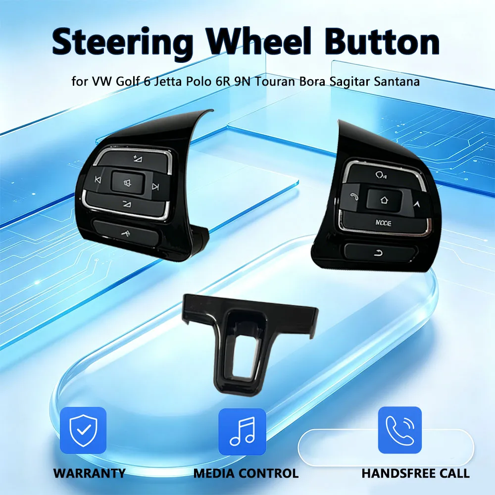Wireless Steering Wheel Control Button Red White Dual LED Radio DVD Phone Volume for VW Jetta Golf Polo Bora Sagitar Santana