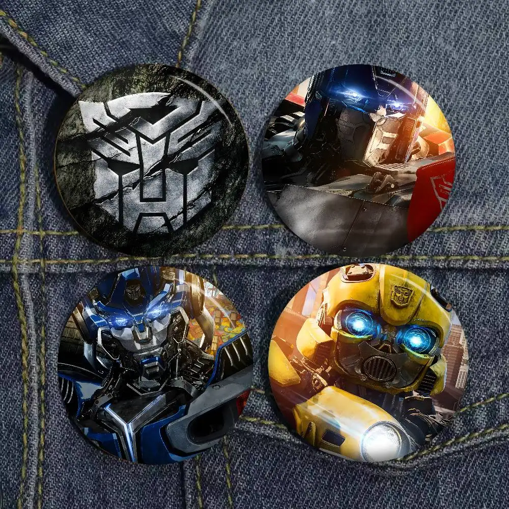 Cartoon T-Transformers Anime Button Pin Handmade Brooch for Clothes Cartoon Badge Backpack Decoration Jewelry Accessories
