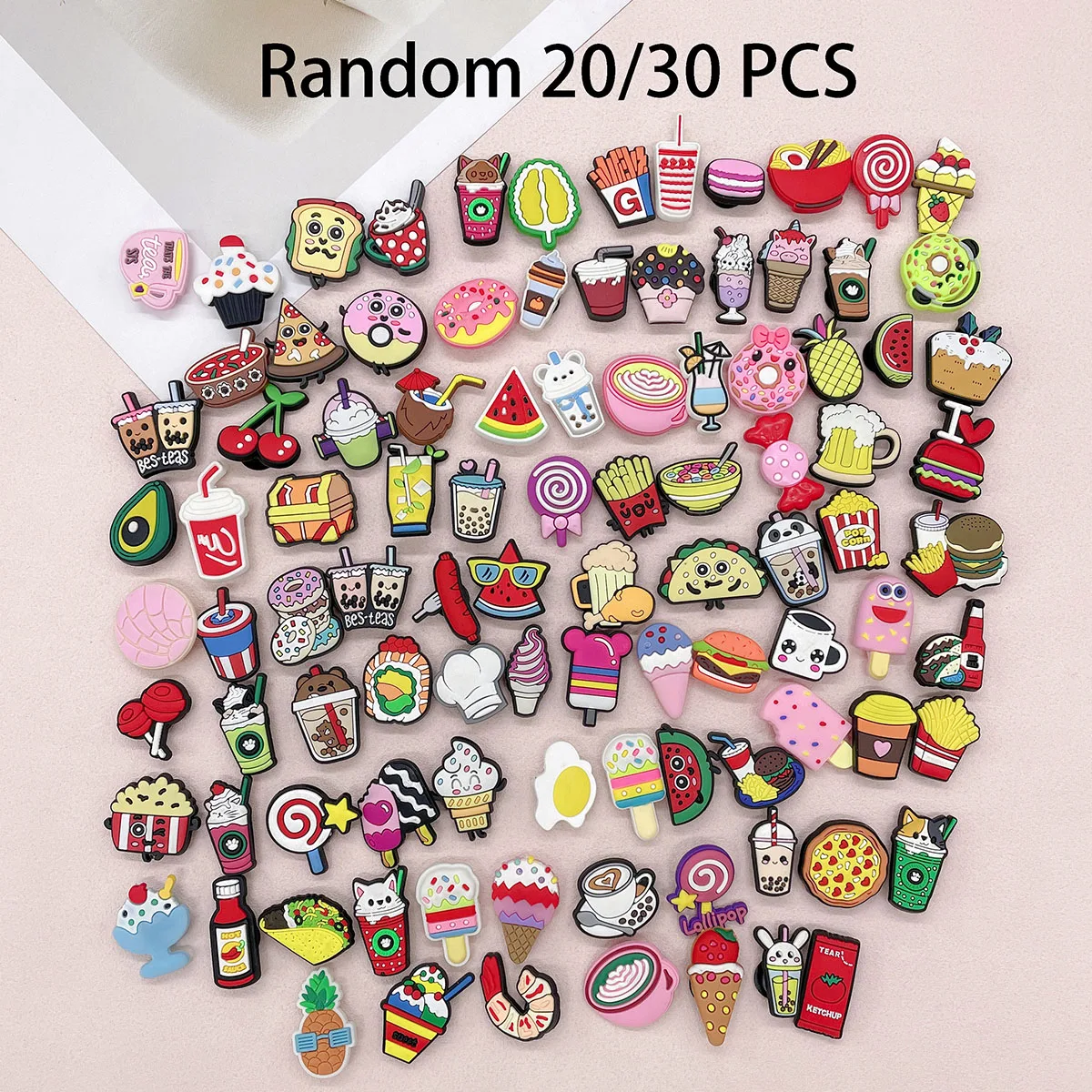 Food Snacks Drinks - Random 20/30PCS Food Drinks Theme Shoe