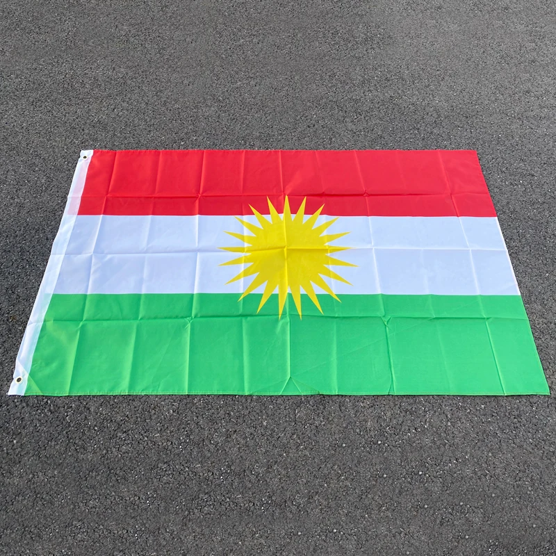 aerxemrbrae    90*150cm  Kurdish flag  Kurdistan  Bannes Hanging Polyester  for  Home Decoration flag