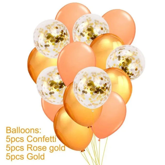 10PCS Wedding Party Decoration Birthday Ballon Rose Gold Confetti Latex Balloon