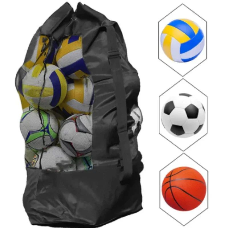 

Mesh Soccer Ball Bag Extra Large Drawstring Shoulder Basketball Storage Bag For Holding Volleyball Football Net Pack Gym Bags