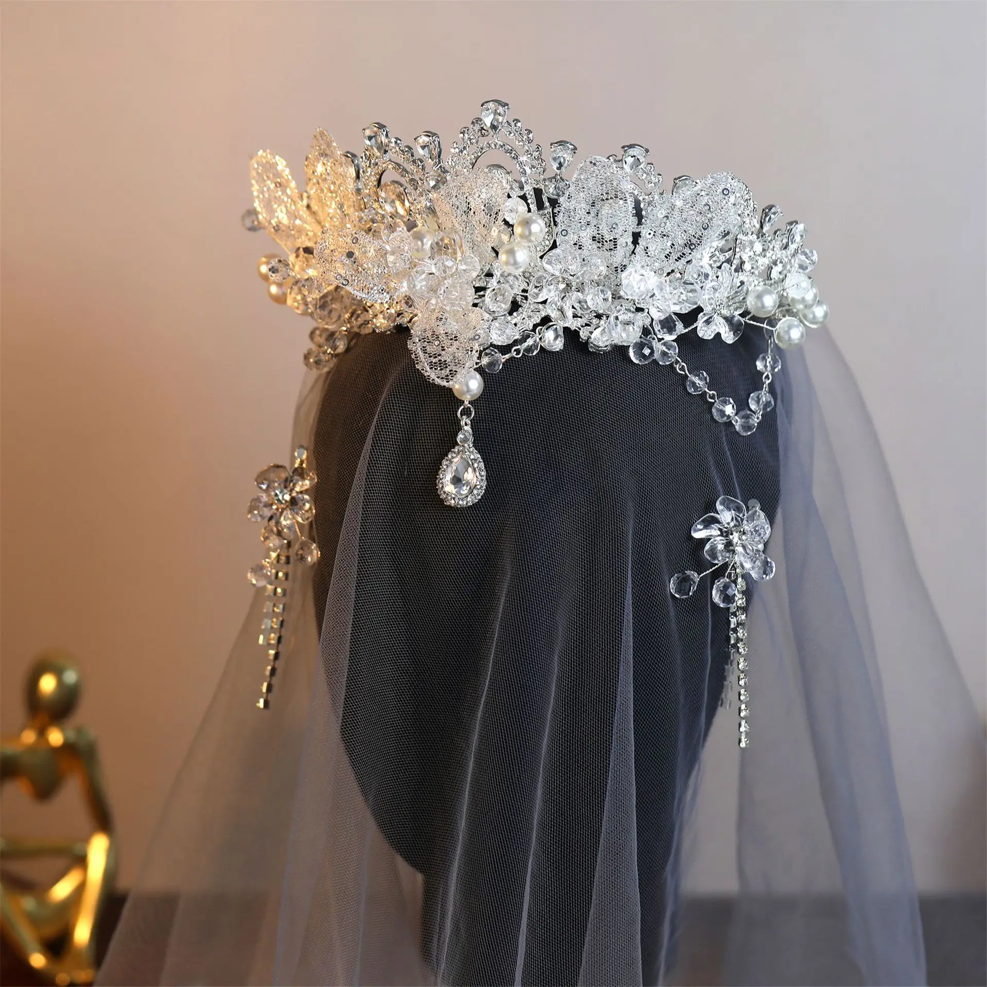 Original Design 2024 New Trend Bride Crown For Wedding Party Shinny Crystal Bridal Accessories tocado de boda para novia