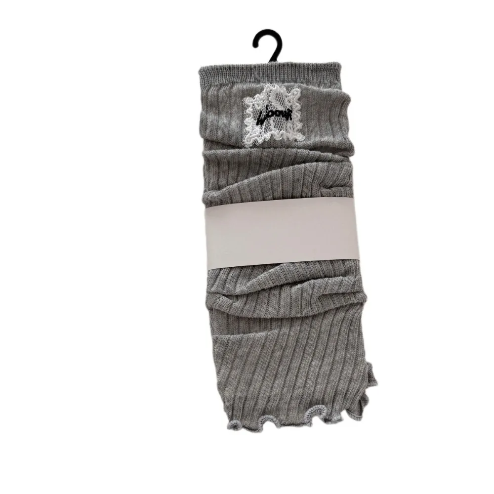

Fashion Sweet Ballet Calf Long Socks Candy Color Thin Knee High Open Toe Socks Lace Label Stripe Mid Calf Stocking Streetwear