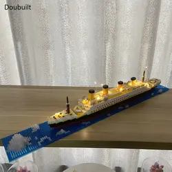 Duobuilt LED Iceberg Titanic Cruise Ship Micro Mini Building Block Construstion Plastic Model Bricks Children Toys Fast Delivery