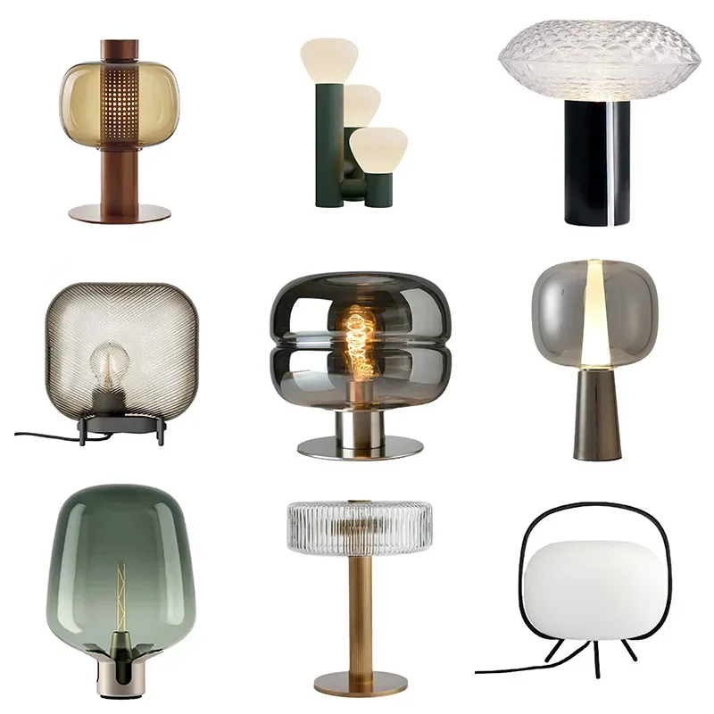Postmodern art glass desk lamp, hotel bedroom bedside lamp, high-end lighting