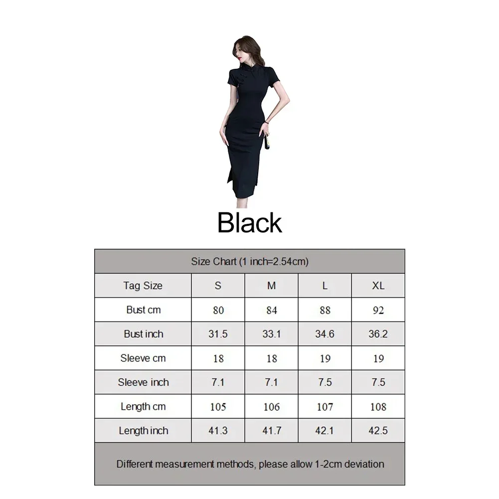 المرأة الرجعية زرر شيونغسام تنورة أزياء الخصر شق الورك ملفوفة اللباس