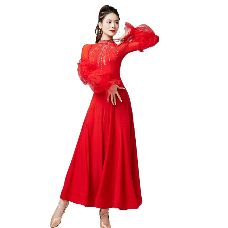 

2024 New Modern Dance Dress Women's Ballroom Dance Latin Dance Ballroom Dance Cha Ch Dress Practice Performance Costumes 9053