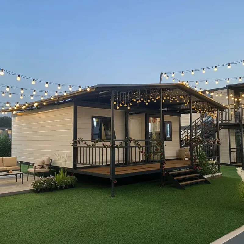 Customized Modern Luxury Living House 40Ft 100m2 Large 5 Bedroom Prefab House Eco Sound Insulation Expandable Container House