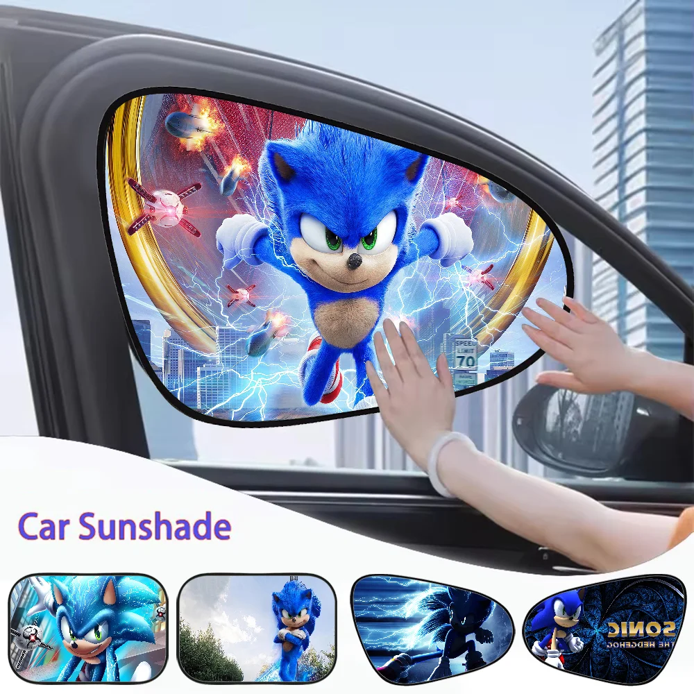 Game S-Sonic The Hedgehog Universal Car Windshield Sunshade Reflector Folding Window Cover Protector Insulation Auto Accessories