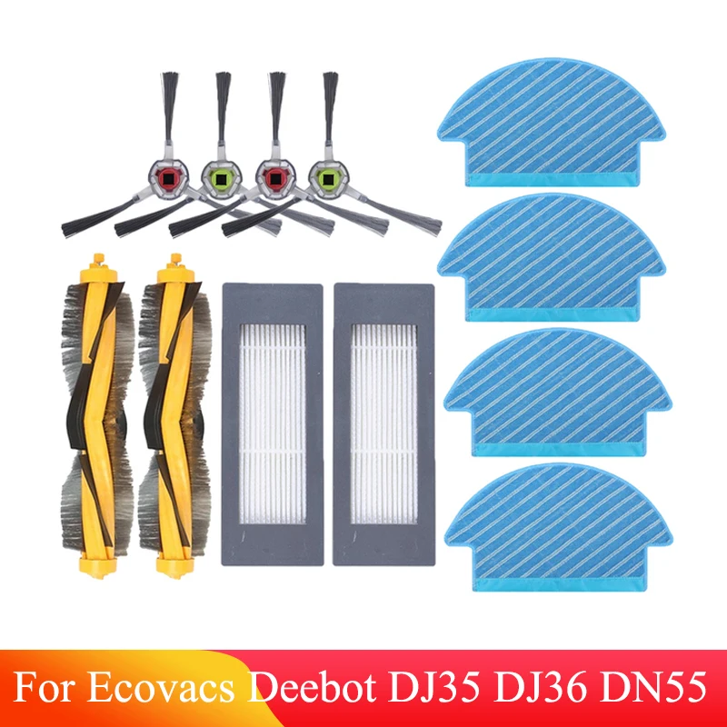 ل Ecovacs Deebot DJ35 DJ36 DN55 الروبوتية مكنسة كهربائية الرئيسية الجانب فرشاة المتاح ممسحة القماش Hepa تصفية تناسب أجزاء الملحقات