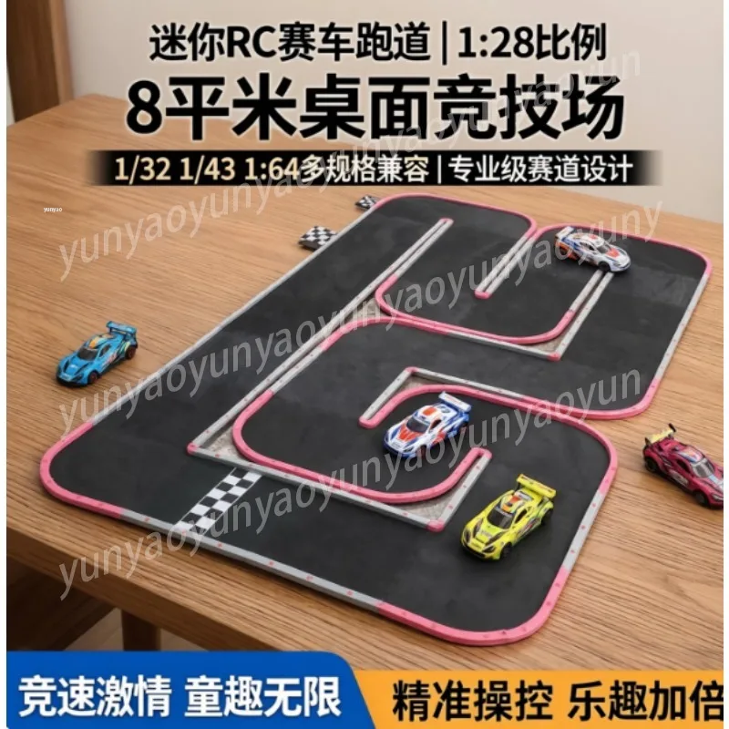 Desktop Mini RC Race Track Fit 1/28 1/32 1/43 1/64 Scale Remote Control Toy Cars Portable Indoor Racing Circuit Mat