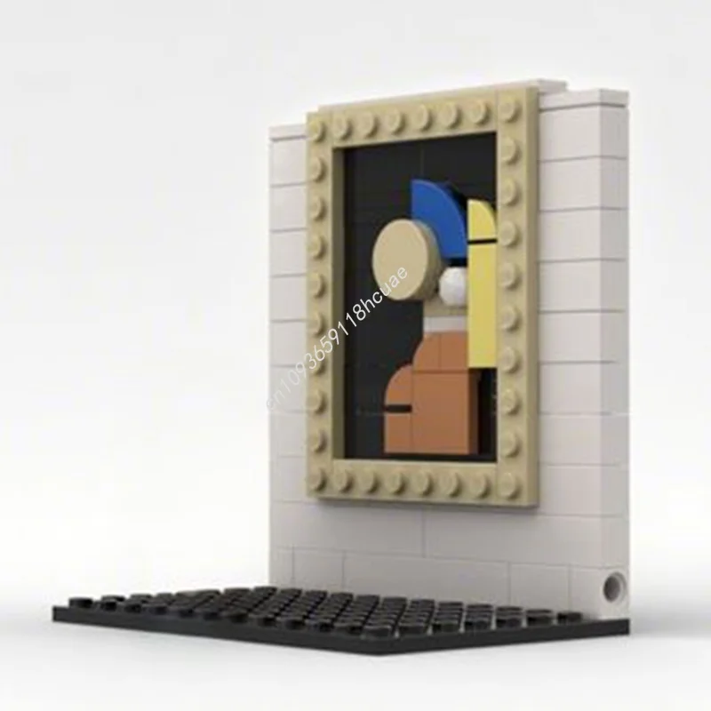 83 قطعة MOC فتاة حلق اللؤلؤ يوهانس فيرمير نموذج اللبنات تجميع DIY بها بنفسك فكرة الإبداعية هدية الكريسماس ألعاب مكعبات للأطفال