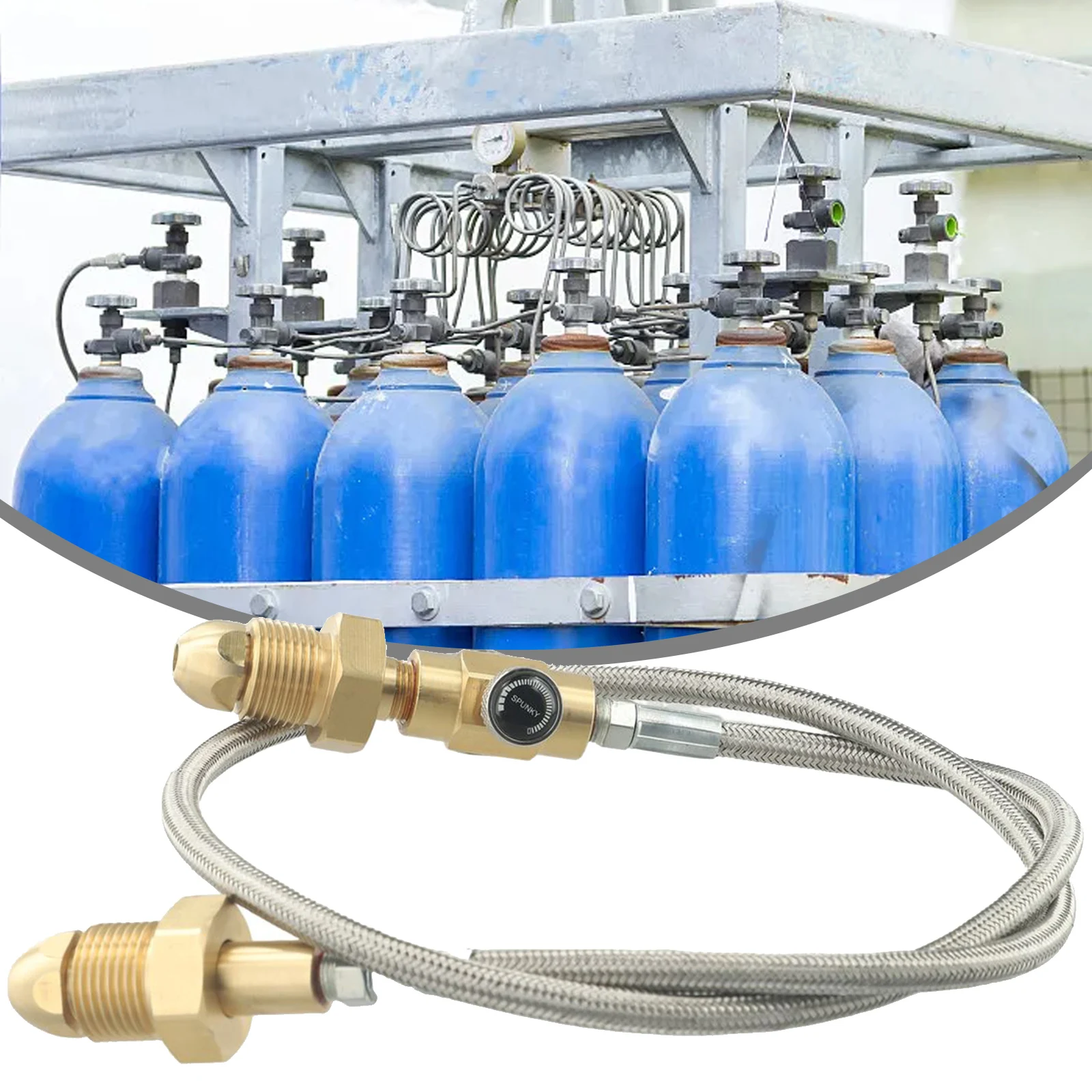 Refill Station Transfer Adaptor Hose For BS 341 No. 3 (UK) Argon Cylinder Bottle Refill Station Transfer Adaptor Hose Cylinder
