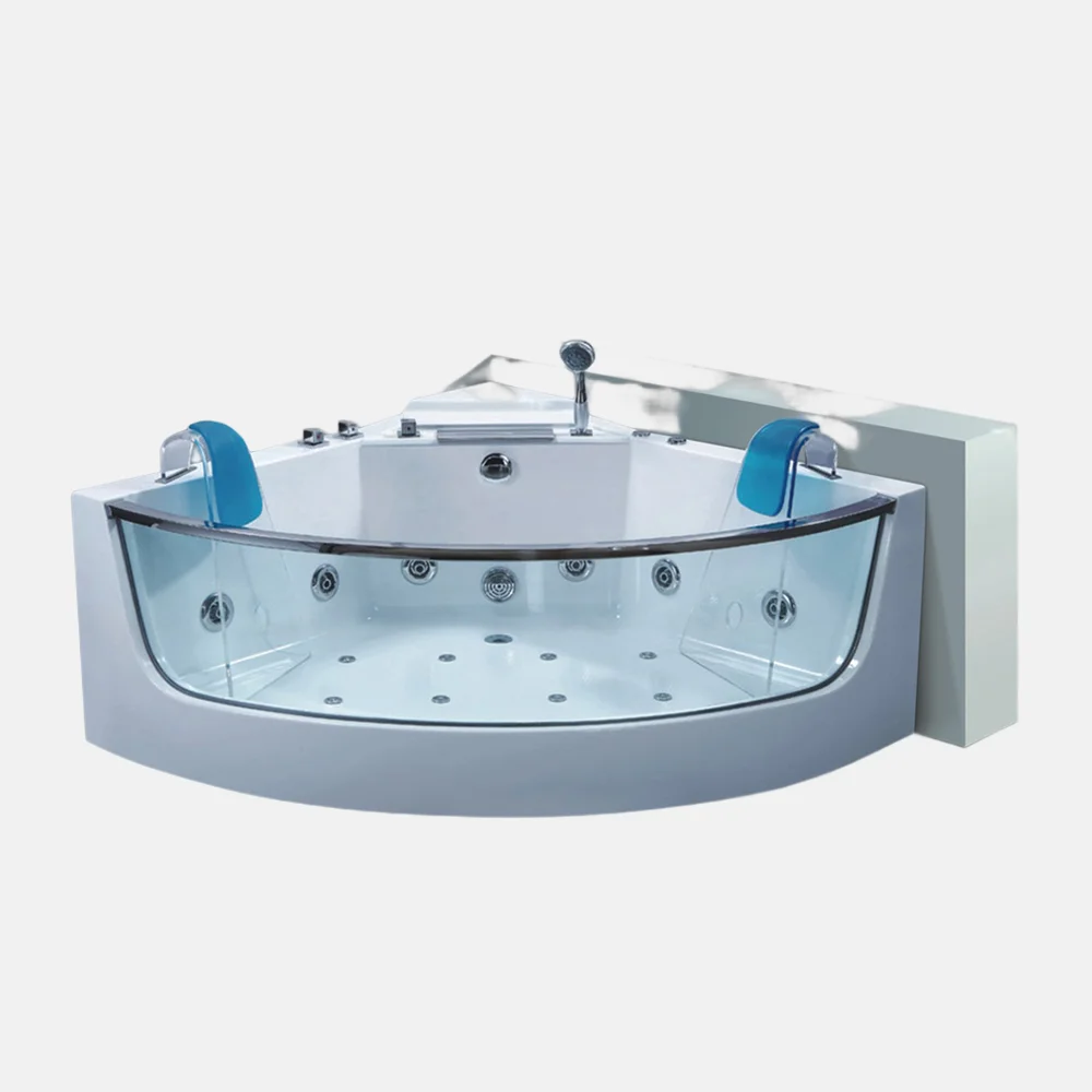 White clear acrylic freestanding multifunctional spa tub with Jacuzzi modern design